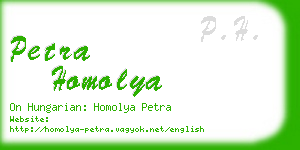 petra homolya business card